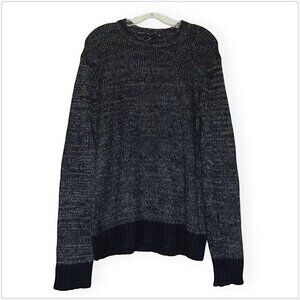 Joe's Men's Navy Marled Mohair Blend Knit Faux Leather Elbow Patch Sweater M